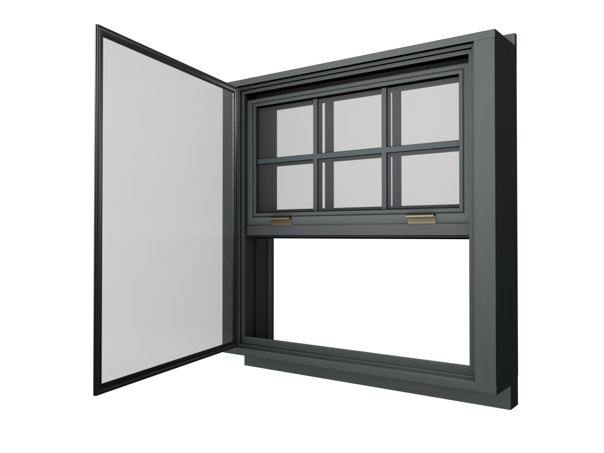 Single hung window sample with insect screen