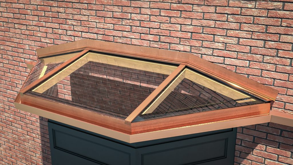 Aerial view of a modern Corten steel Skylight Window