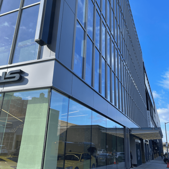 Second side view of the Commercial Storefront for Lexus Dealership, Manhattan