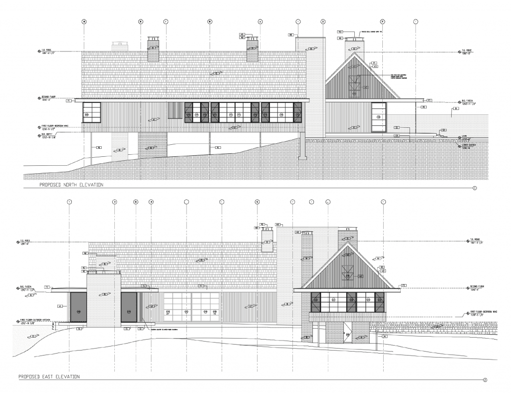 elevation drawings with steel windows & doors