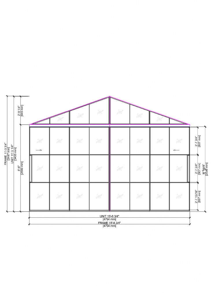 Sliding Door with Triangular Transoms drawings