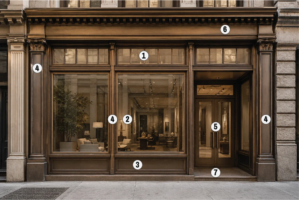 elements of historic NYC storefront